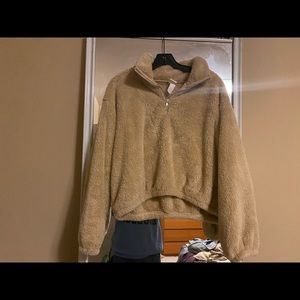 H&M fluffy cropped quarter zip